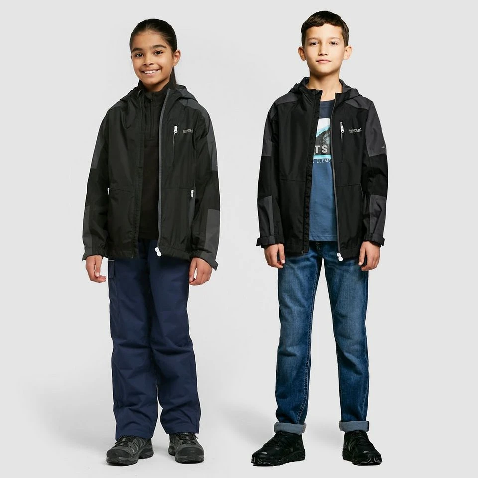 Regatta Childs Calderdale II Jacket Black/Seal Grey - Image 3