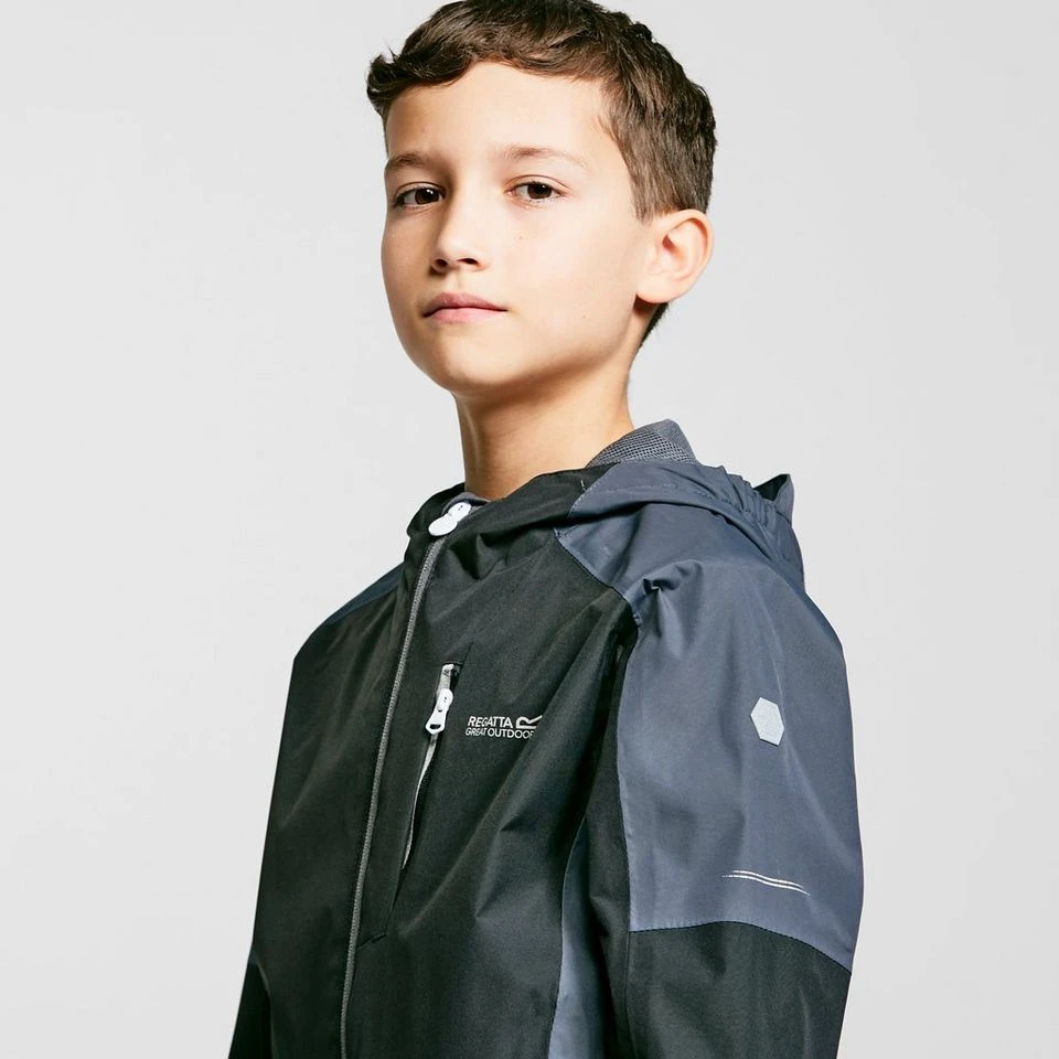 Regatta Childs Calderdale II Jacket Black/Seal Grey - Image 5