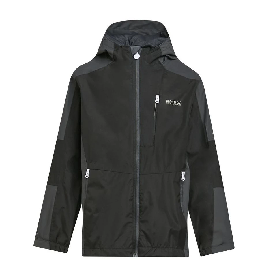 Regatta Childs Calderdale II Jacket Black/Seal Grey - Image 7
