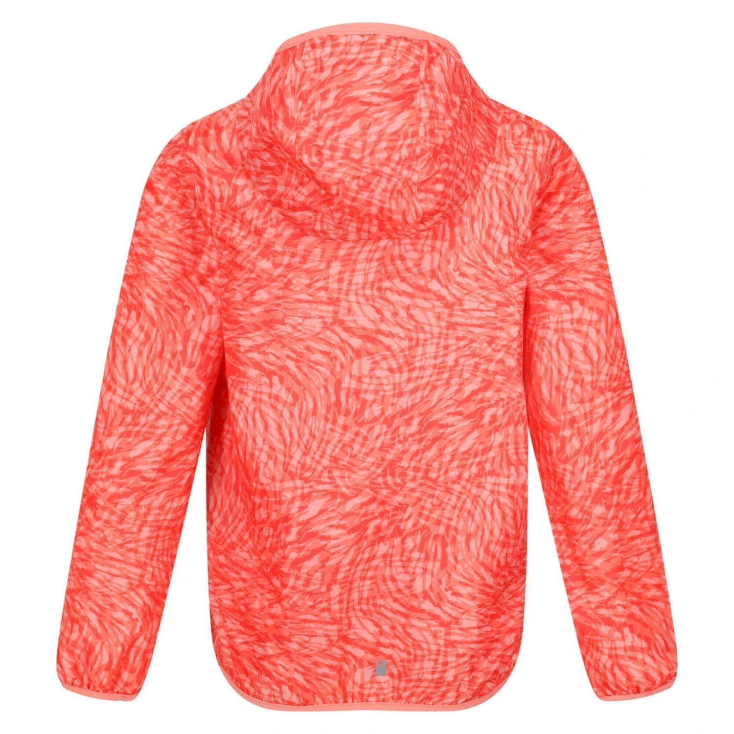 Regatta Childrens/Kids Lever Animal Print Packaway Waterproof Jacket (Neon Peach) - Image 3