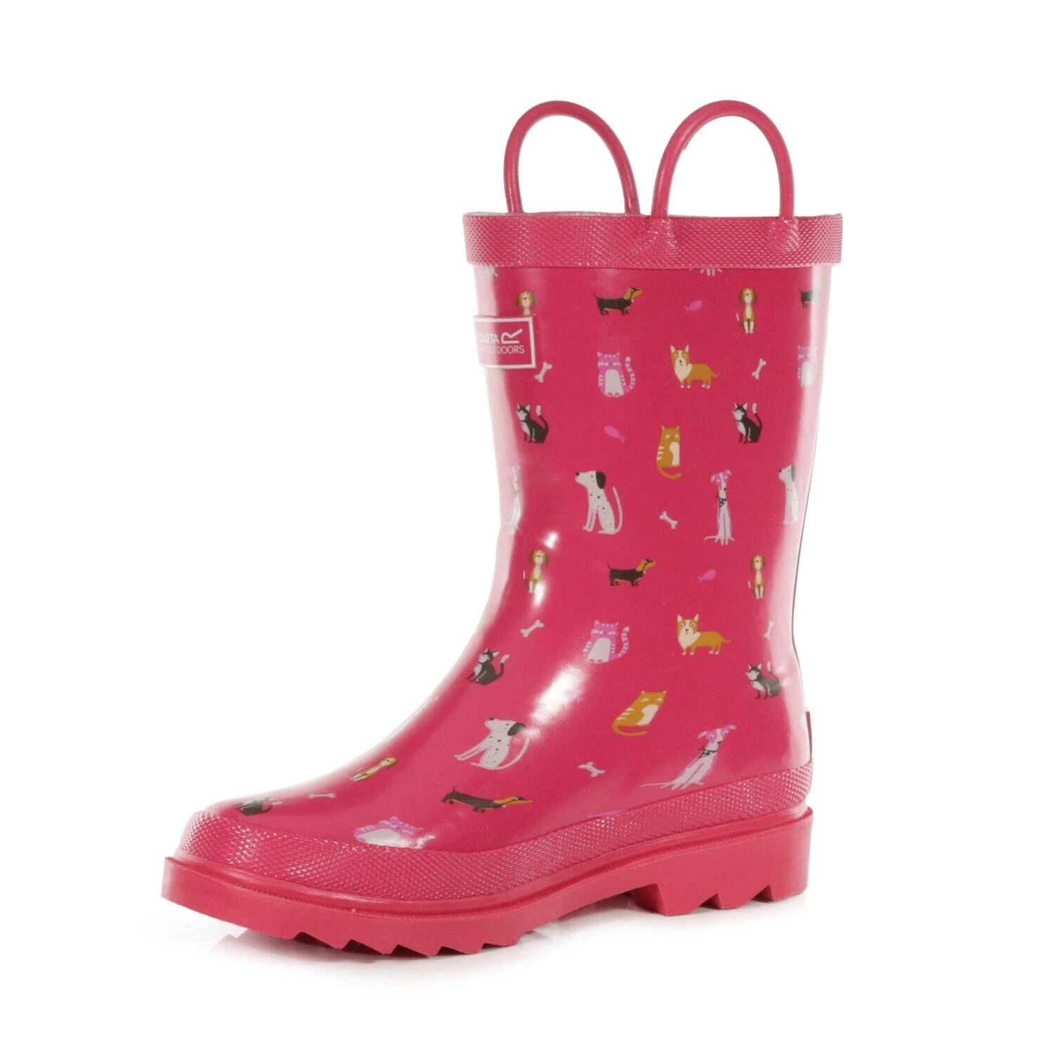 Regatta Childrens/Kids Minnow Animals Wellington Boots (Duchess Pink) - Image 3