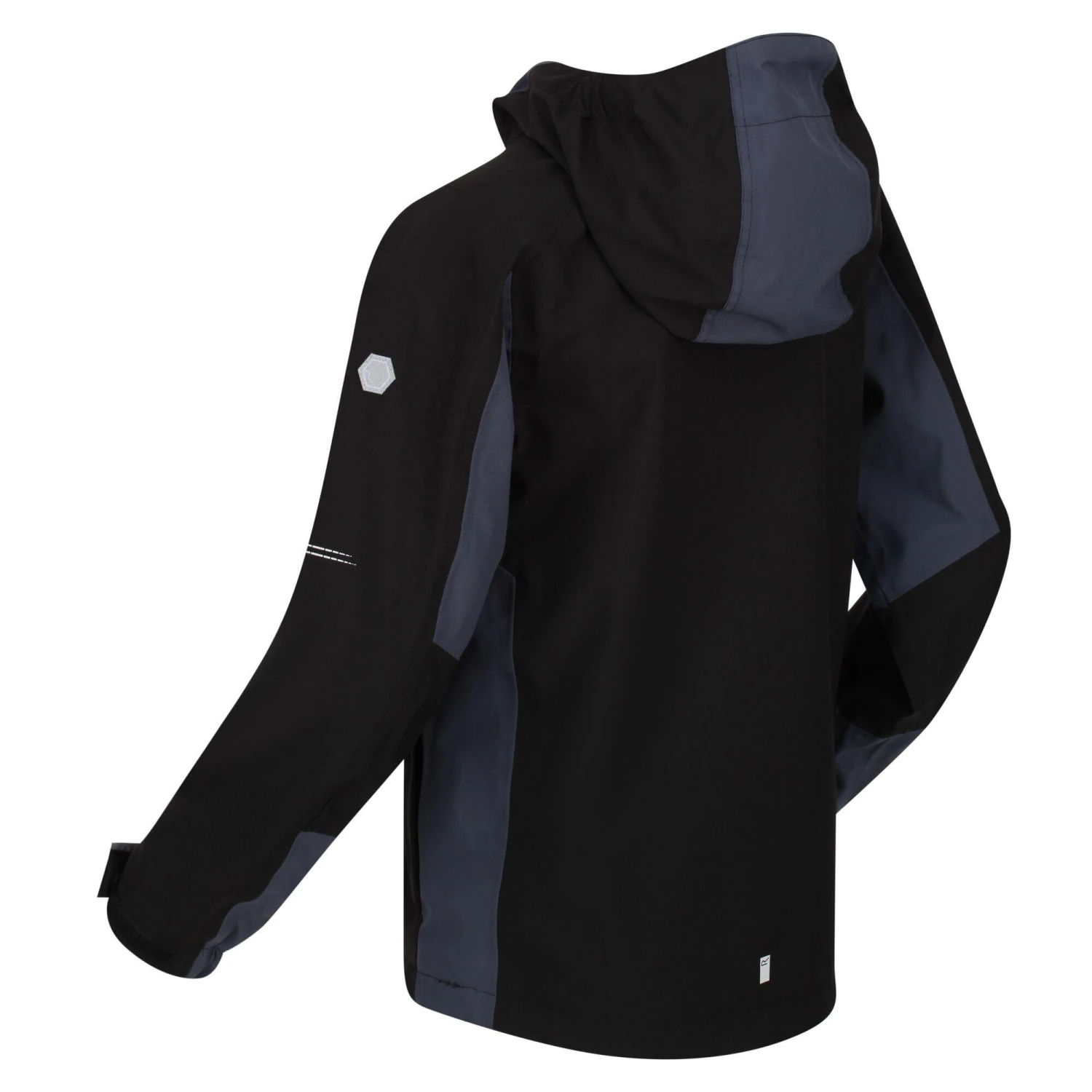 Regatta Childrens/Kids Highton III Waterproof Jacket (Black/India Grey) - Image 3