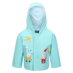 Regatta Childrens/Kids Peppa Pig Waterproof Jacket (Aruba Blue)