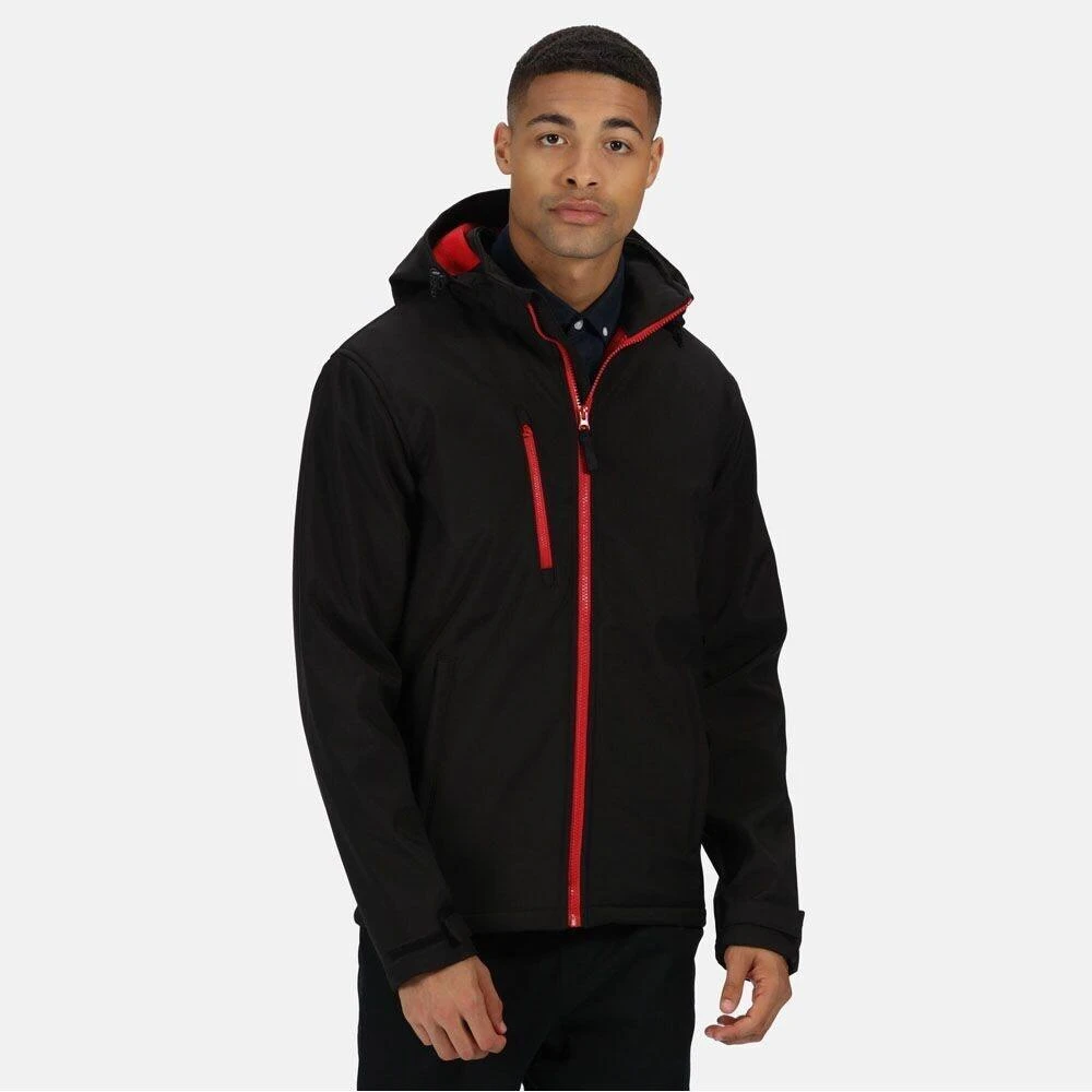 Regatta Mens Venturer Three Layer Soft Shell Jacket (Black) - Image 8