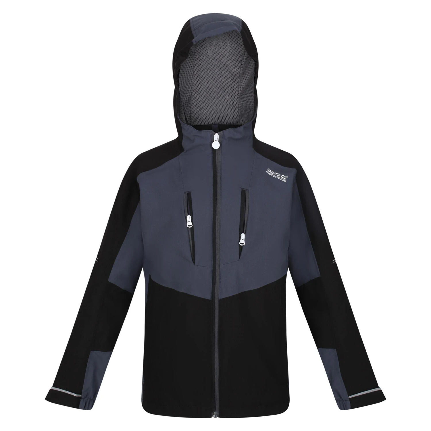 Regatta Childrens/Kids Highton III Waterproof Jacket (Black/India Grey)