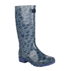 Regatta Womens/Ladies Wenlock Animal Print Wellington Boots (Ice Grey/Slate Blue)