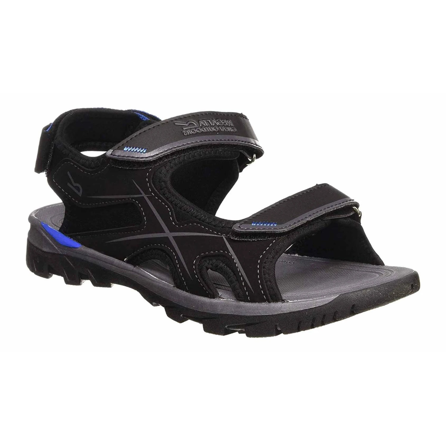 Regatta Mens Kota Drift Open Toe Sandals (Black/Bright Kiwi) - Image 6