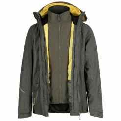 Regatta Mens Glyder IV 3 In 1 Waterproof Jacket (Bayleaf/Dark Khaki)