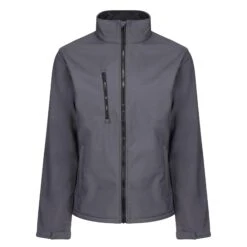 Regatta Mens Eco Ablaze Full Zip Soft Shell Jacket (Seal Grey/Black)
