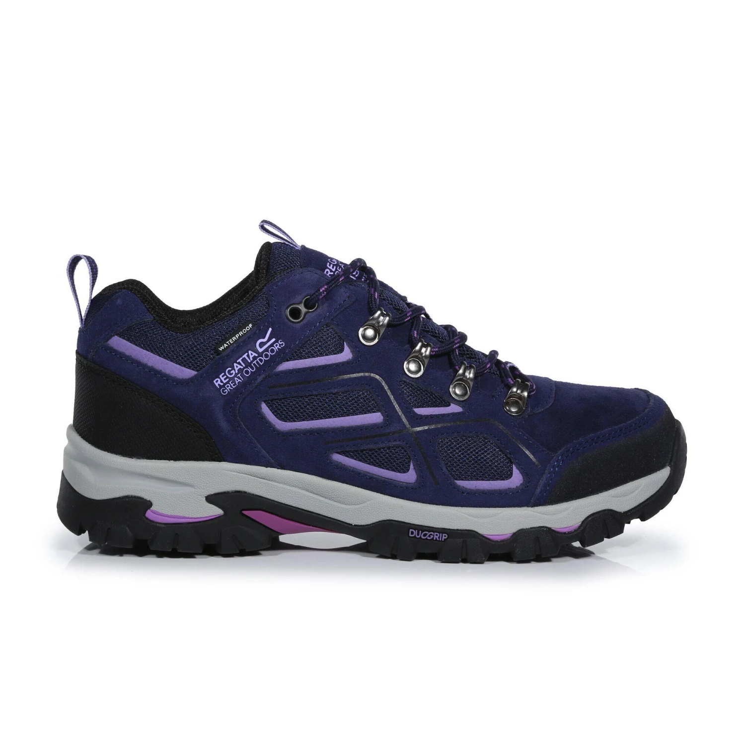Regatta Womens/Ladies Tebay Waterproof Suede Walking Shoes (Midnight/Lilac Bloom) - Image 4