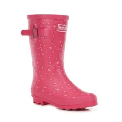 Regatta Childrens/Kids Fairweather Leopard Print Wellington Boots (Cabaret)