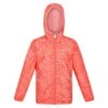 Regatta Childrens/Kids Lever Animal Print Packaway Waterproof Jacket (Neon Peach)