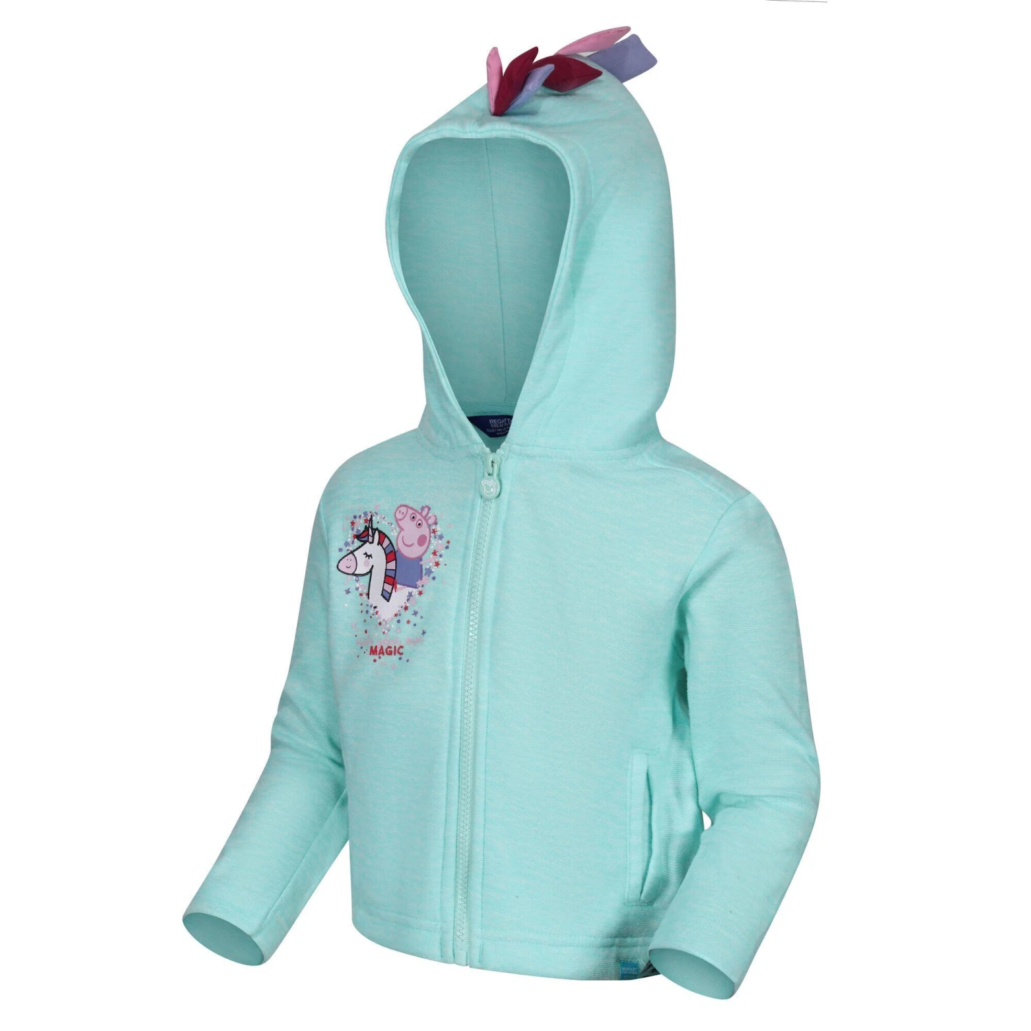 Regatta Baby Girls Peppa Pig Marl Hoodie (Aruba Blue) - Image 4