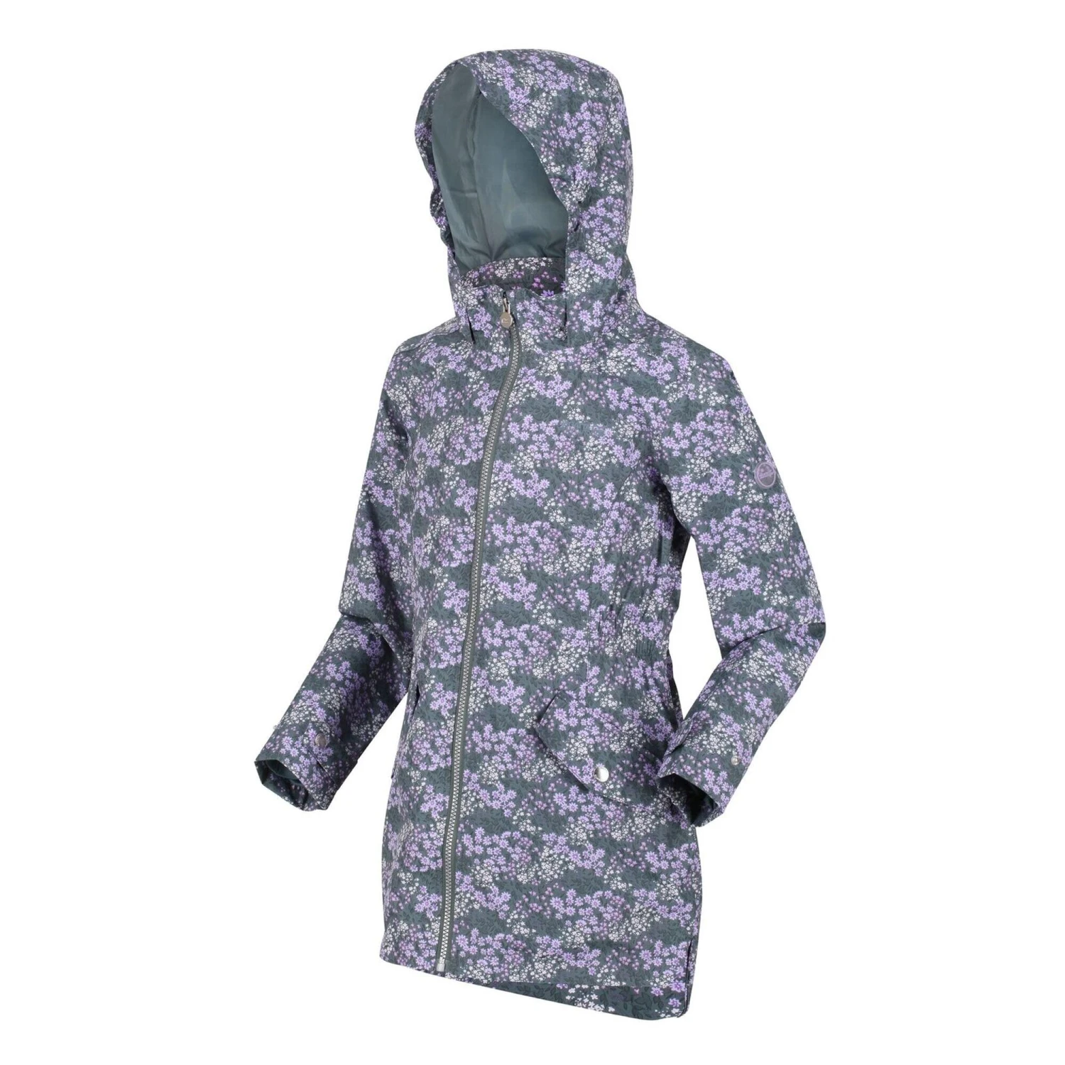 Regatta Girls Talei Floral Waterproof Jacket (Balsam Green) - Image 3