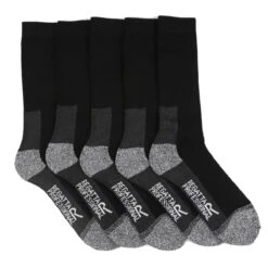 Regatta Mens Boot Socks (Pack Of 5) (Black)