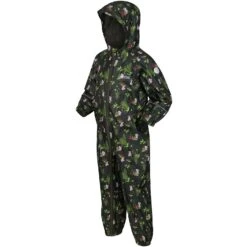 Regatta Childrens/Kids Peppa Pig Waterproof Puddle Suit (Dark Khaki)