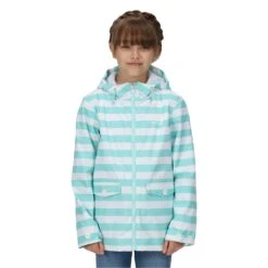 Regatta Childrens/Kids Belladonna Stripe Waterproof Jacket (Aruba Blue)
