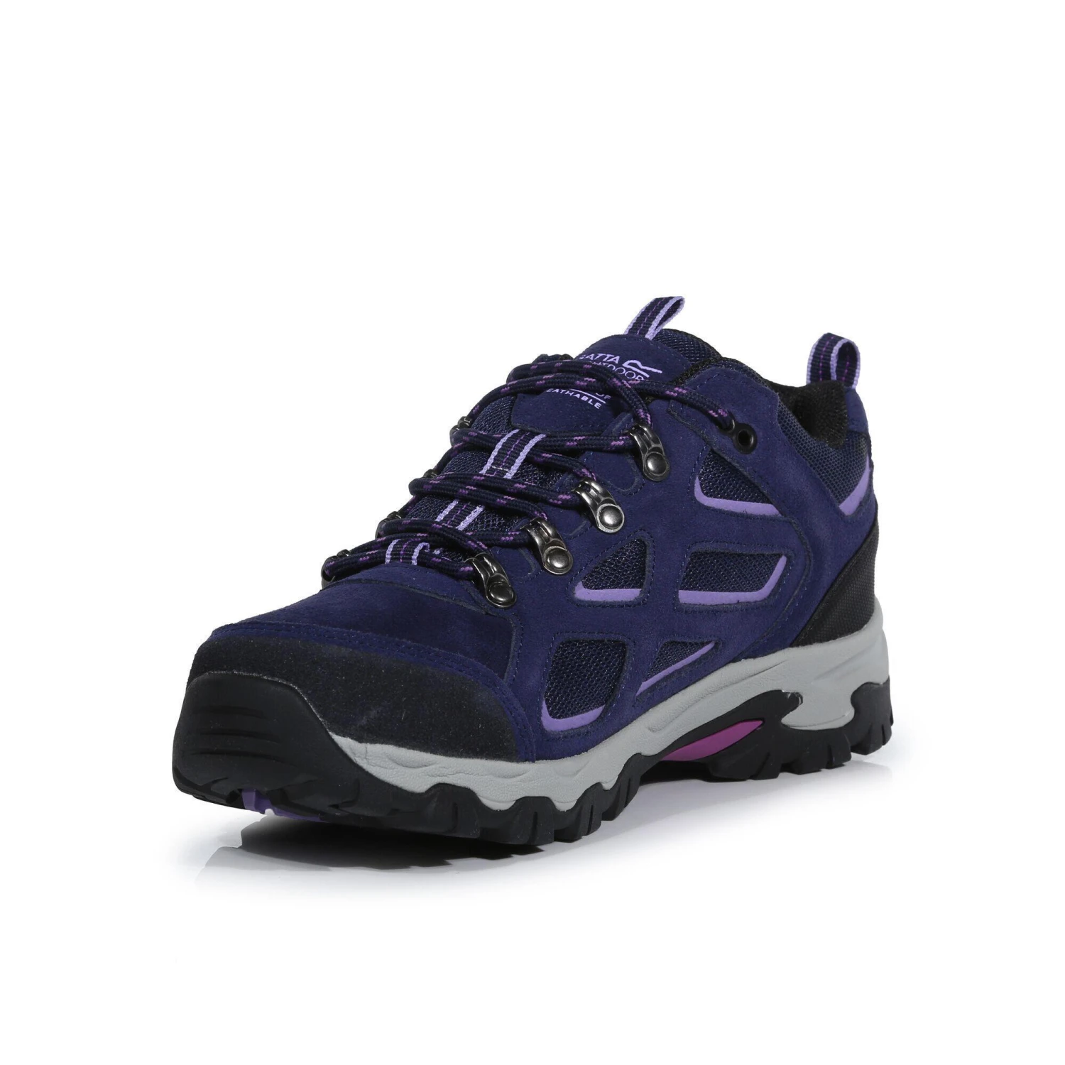 Regatta Womens/Ladies Tebay Waterproof Suede Walking Shoes (Midnight/Lilac Bloom) - Image 3